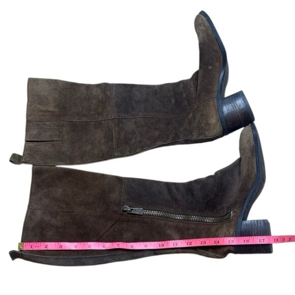 Nine West Knee High Brown Suede Almond Toe Boots size 7 nwolette - Picture 2 of 9